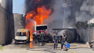 انفجار حاوية صهريجية بطنجة